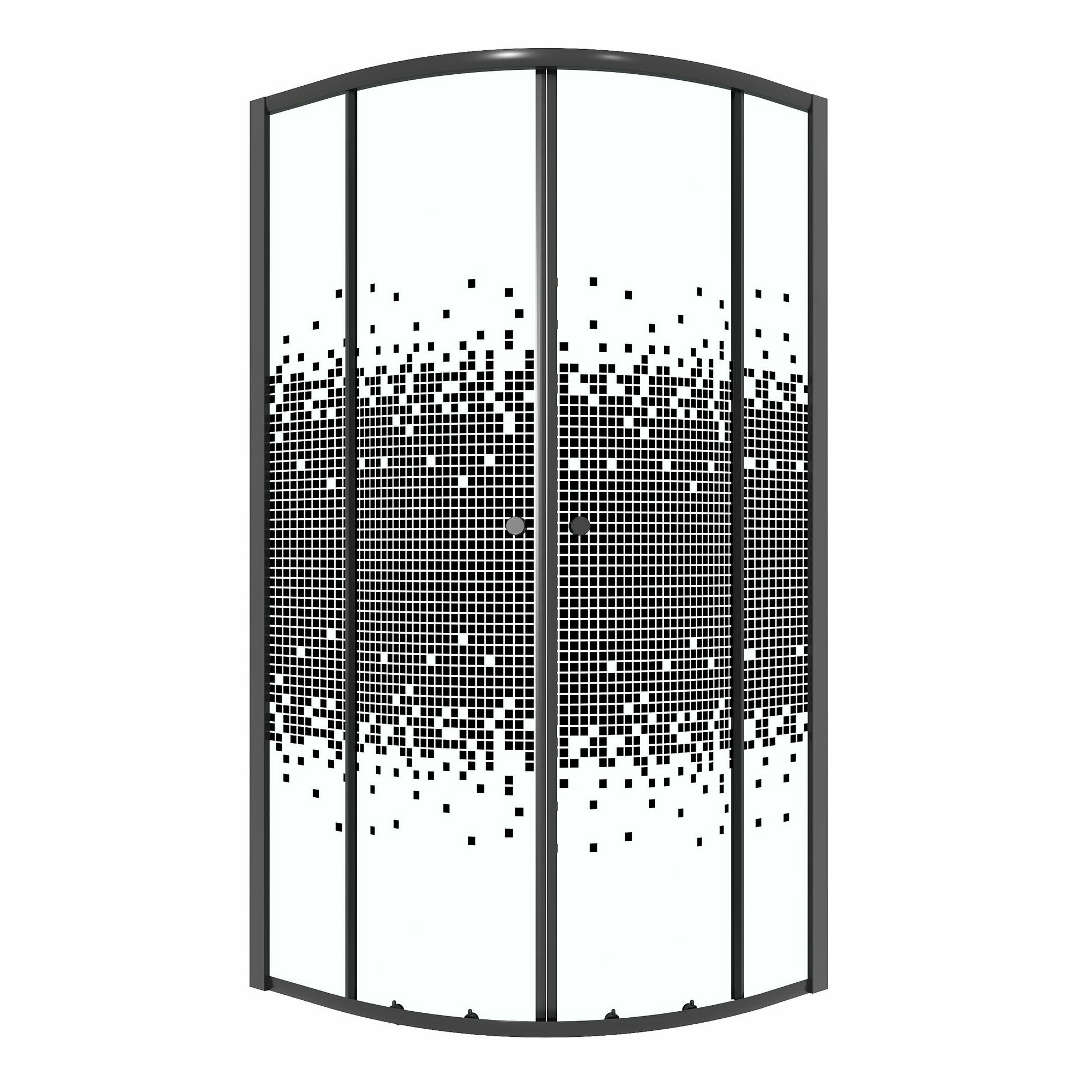 Душевое ограждение Niagara Eco NG-1007-14BLACK (90х90х190) четверть круга раздвижное черный стекло Узорчатое1 место