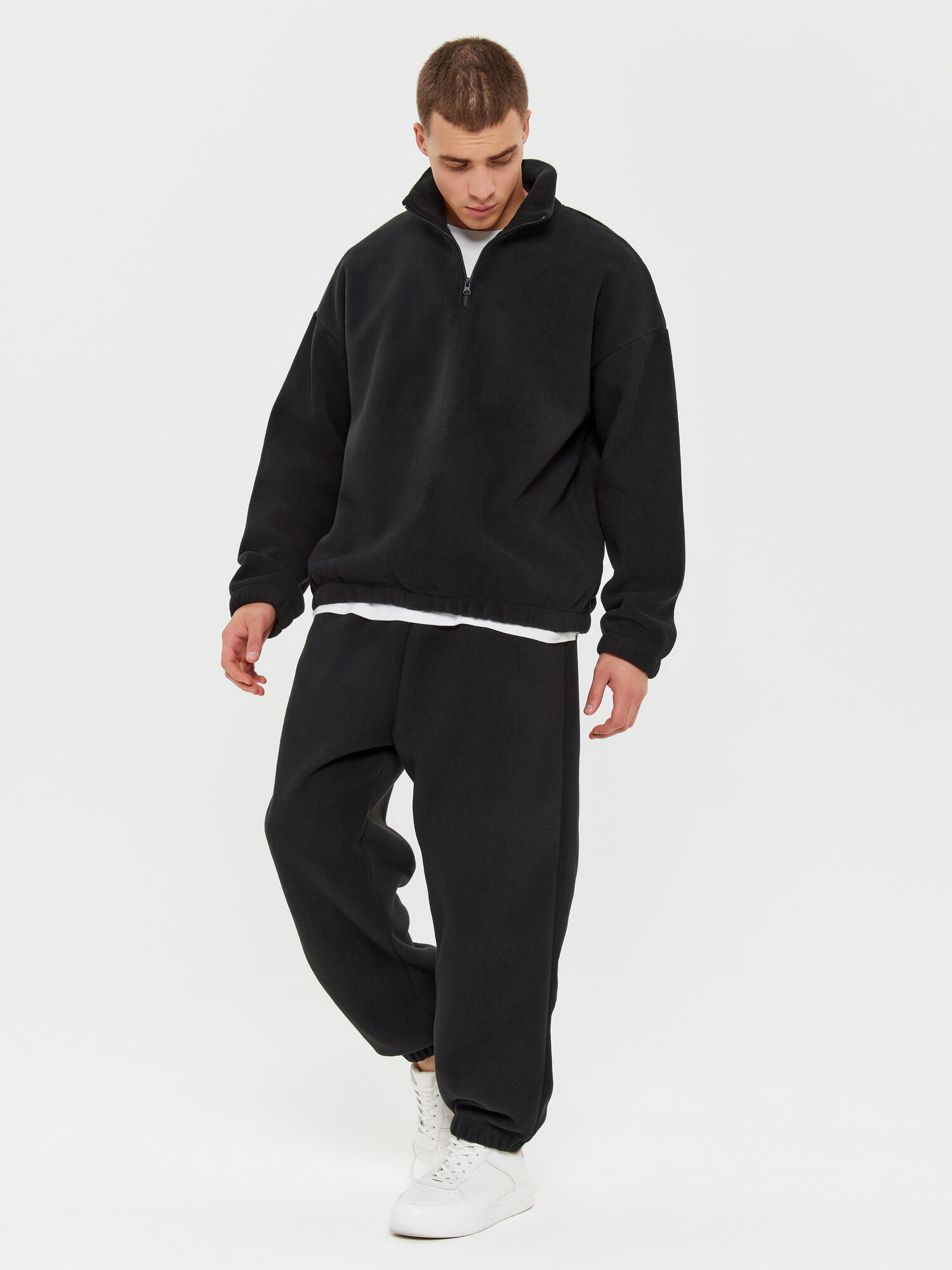 Костюм спортивный BOSSIN Оверсайз, теплый флисовый арт. 5851199 L рост 182, размер L 182, черный — фото 1