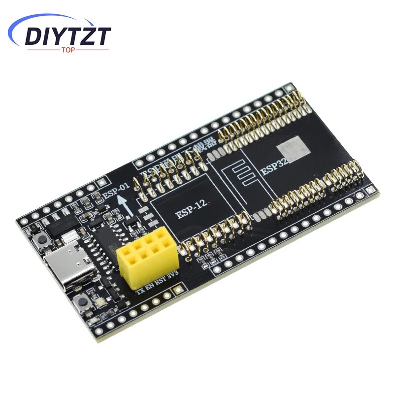 DIYTZT ESP8266 ESP32-WROVER макетная плата тестовый программатор разъем загрузчика для ESP-01 ESP01S ESP12 ESP32 адаптер CH340