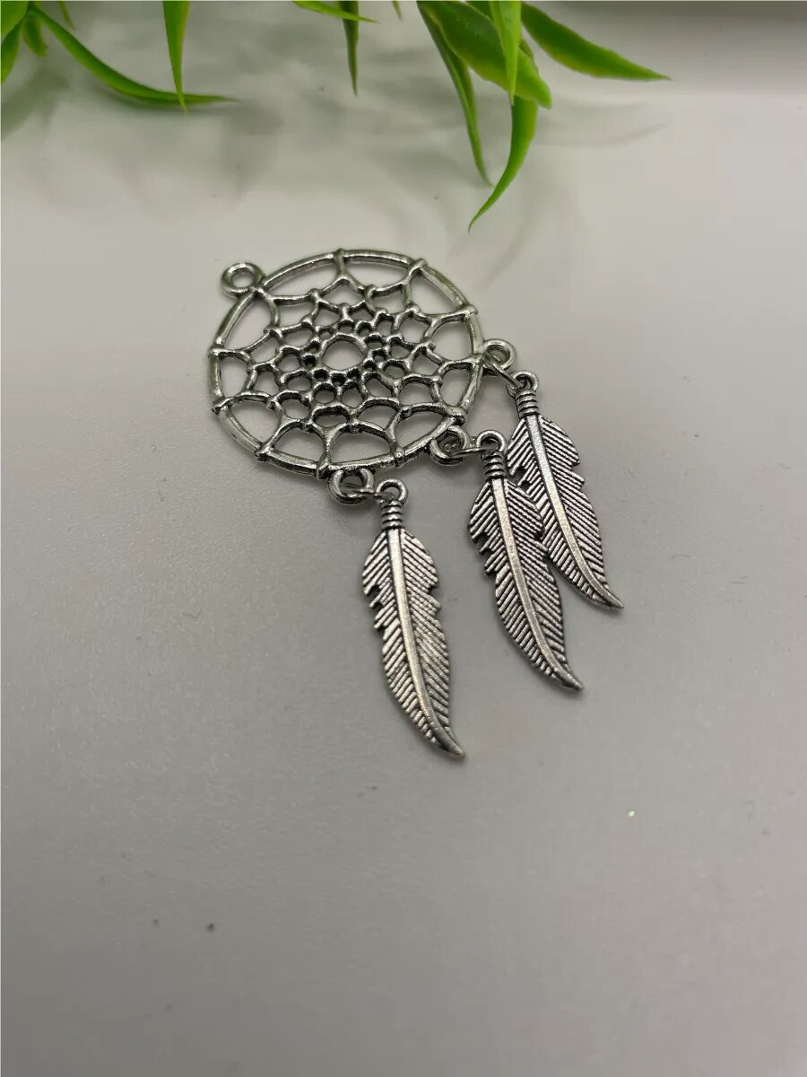 Подвеска "Ловец Снов", бижутерный сплав, длина 6 см, диаметр 2,7 см, 1шт — фото 1