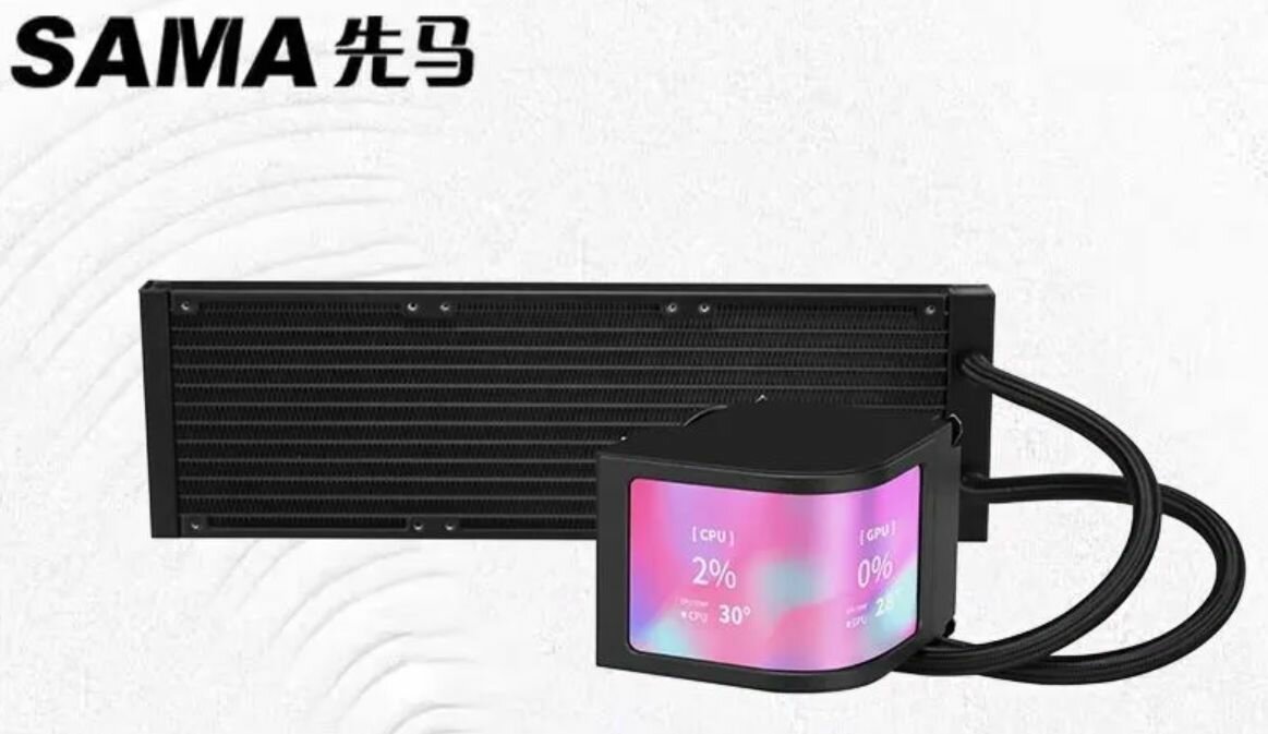 Система жидкостного охлаждения Sama ZW360 OLED черный (без вентиляторов)
