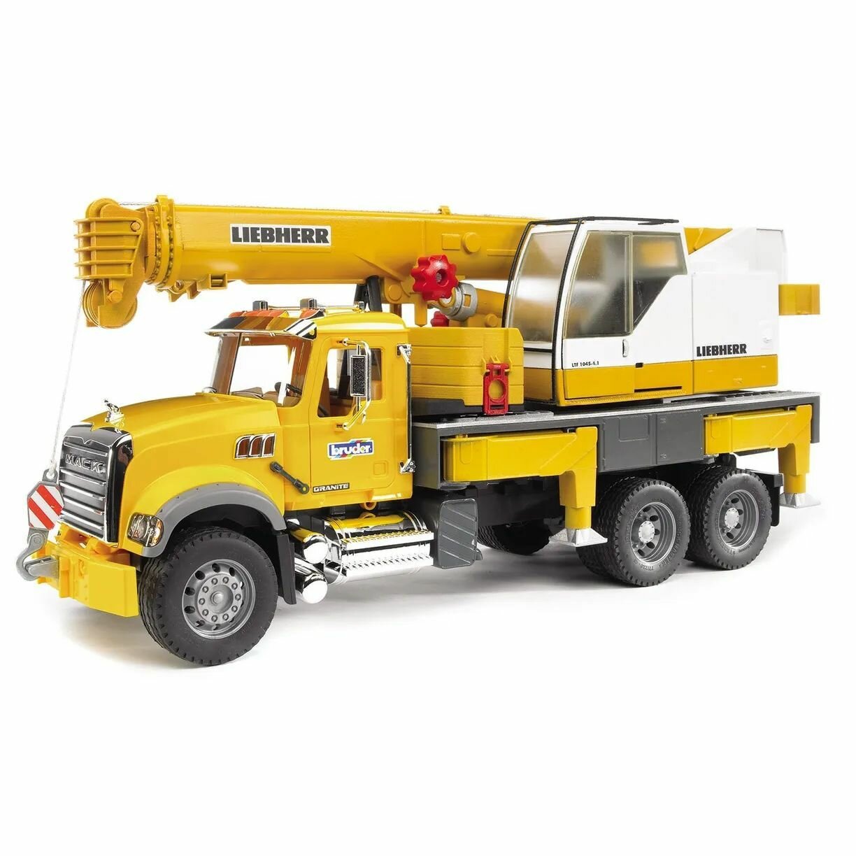 Автокран Bruder, MACK 1:16, 2 в 1, телескопическая стрела, открытие капота