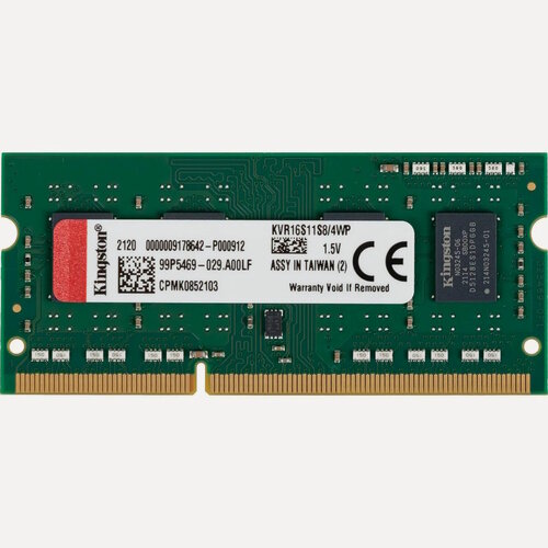 Изображение товара Оперативная память Kingston Valueram 1Rx8 KVR16S11S8/4WP 4 Гб, DDR3, SO-DIMM, 1600МГц