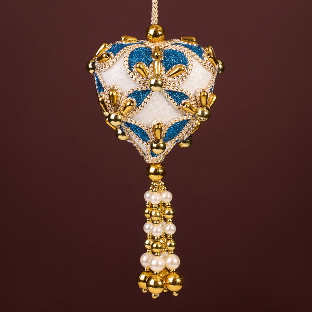 Винтажная елочная игрушка Queenly Delft 5 см подвеска