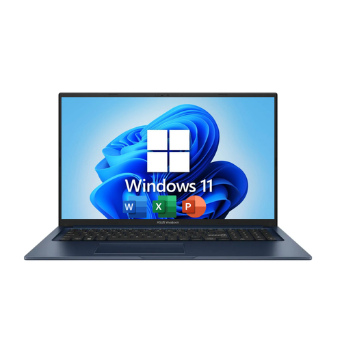 фото 17.3" ноутбук asus vivobook 17x, intel core i3-1215u (6 ядер), ram 8 гб, ssd 512 гб, intel uhd graphics, windows 11 home + office 2021, русская раскладка