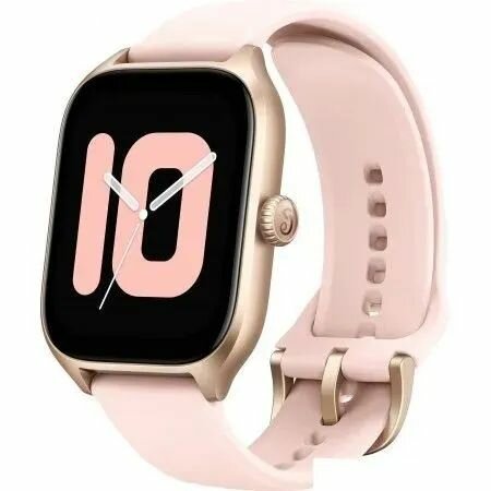 Умные часы Amazfit GTS 4 (розовые, с розовым фторкаучуковым ремешком)