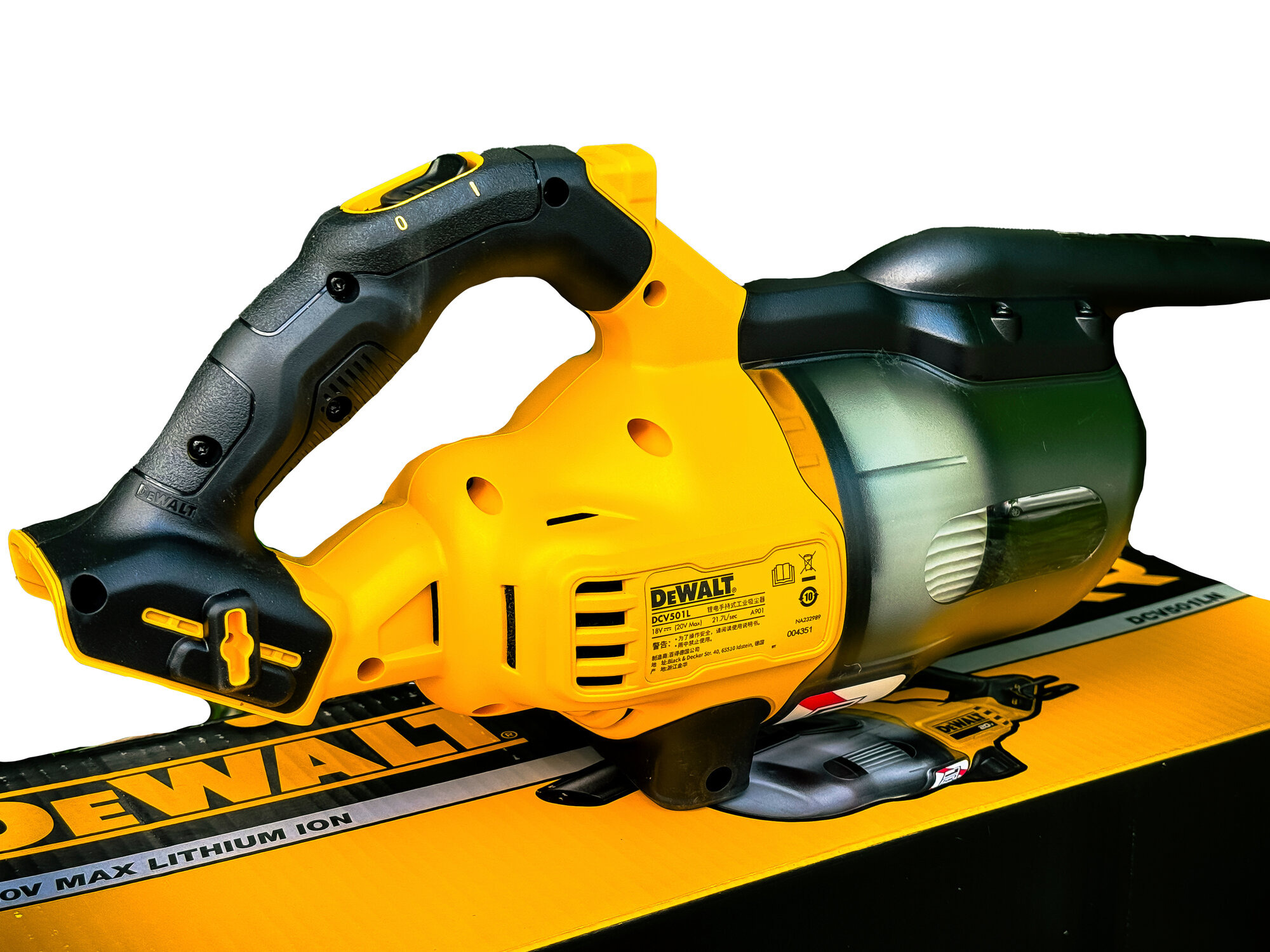Аккумуляторный пылесос DEWALT DCV501LN, 20 В, 1.3 м/мин, без АКБ и ЗУ — фото 1