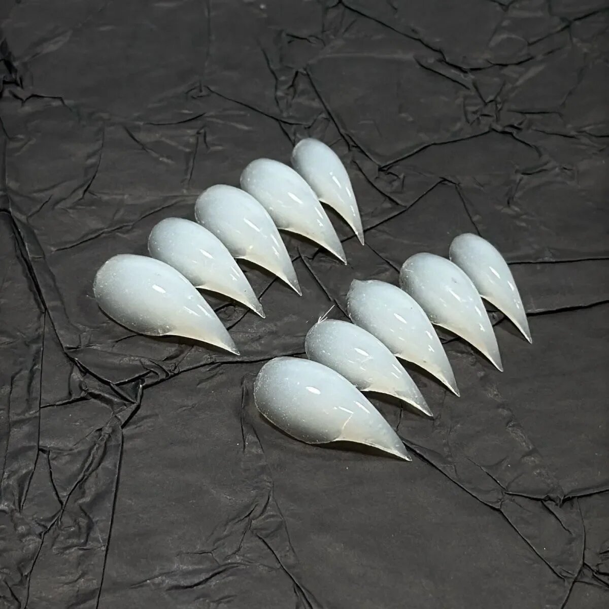 Белые акриловые ногти Dragon Shape, 10 шт, Style1 SizeS