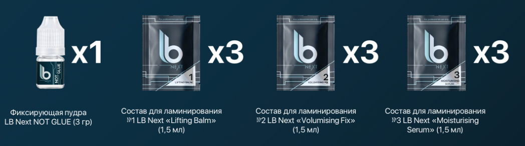 Набор для ламинирования Next Not Glue LB, без клея и с пудрой — фото 1