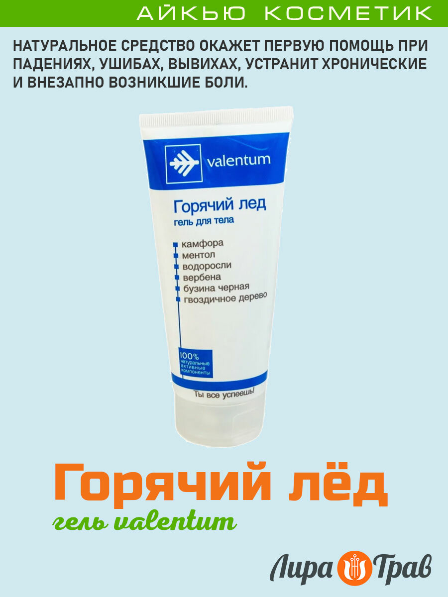 Гель Valentum "Горячий лёд", 200мл, от ушибов, растяжений, отеков от 2 шт
