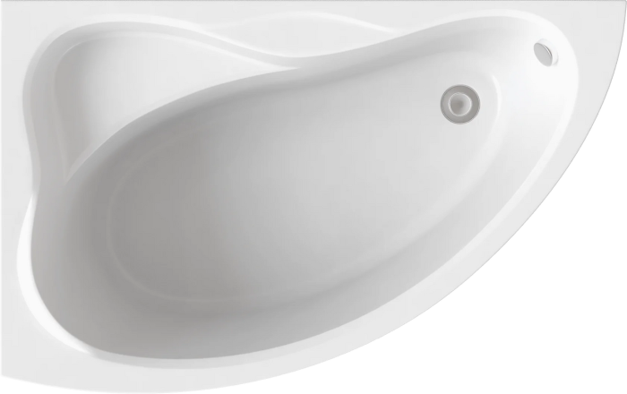 Акриловая ванна Bas Вектра L 150x95 см угловая левая пристенная белая асимметричная с каркасом с сиденьем