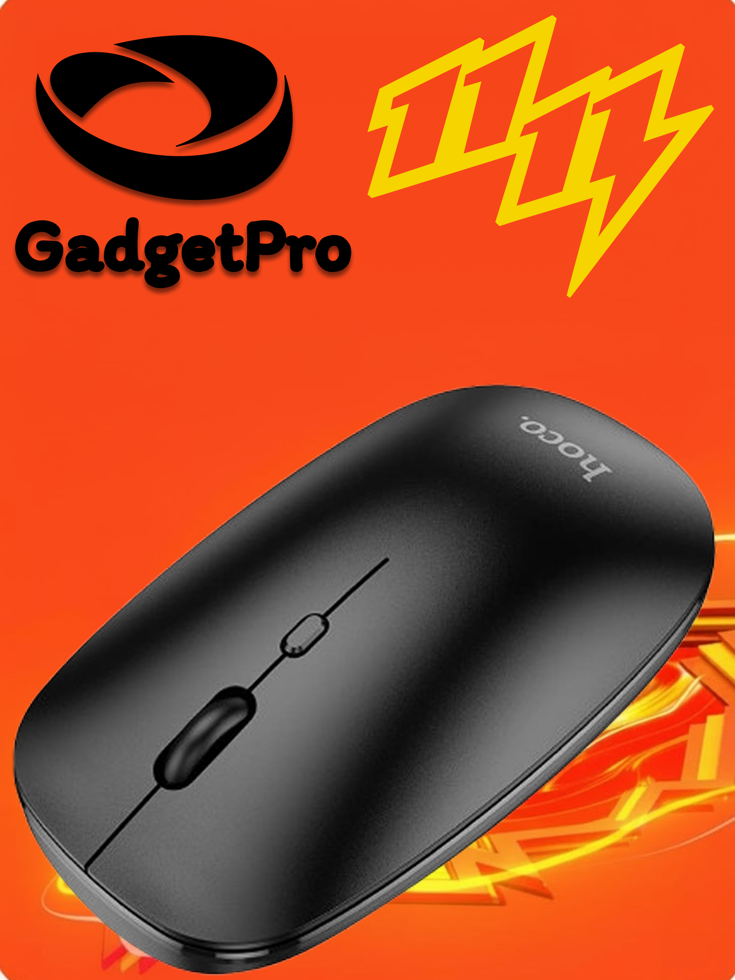 Беспроводная компьютерная мышь Hoco GM15, 2.4G + Bluetooth 3.0/5.0, 800–1600 DPI, 4D-кнопка, лёгкая, ABS, универсальная Чёрный