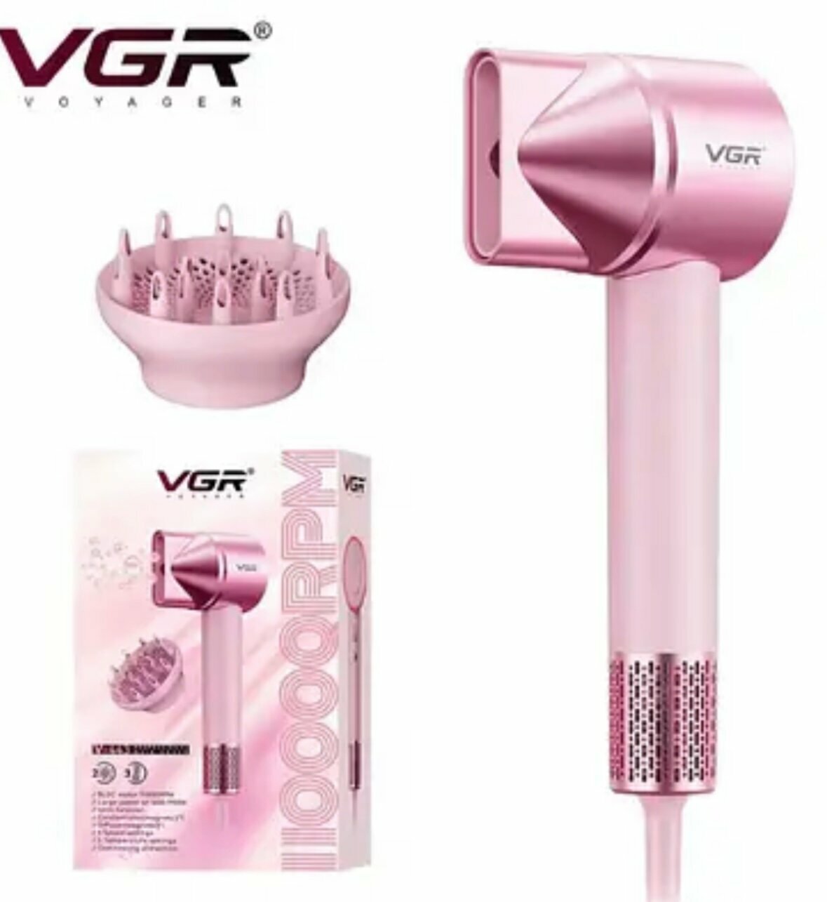 Фен VGR V-443 Savdo, профессиональный, 1800-2000Вт, ионизация