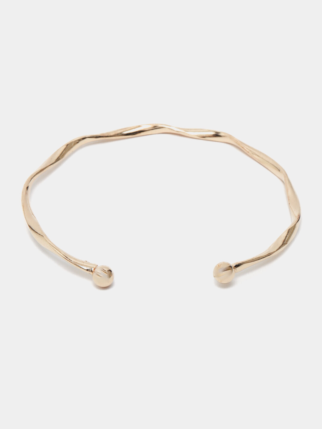 Жесткий браслет, 1 шт., размер 6 см, размер one size, диаметр 6.5 см, золотой — фото 1