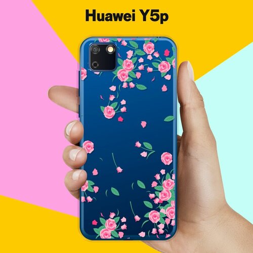 Силиконовый чехол Розочки на Huawei Y5p чехол книжка цветочный фон 35 book на huawei y5p хуавей y5p