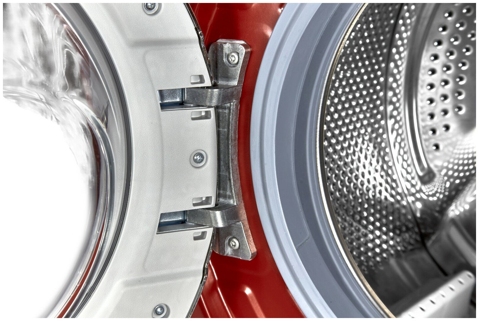 Узкая стиральная машина, 84.5x59.7x41.6 см, загрузка фронтальная, 6кг, до 1200 об/мин при отжиме, A++, LED дисплей, красная - фотография № 7