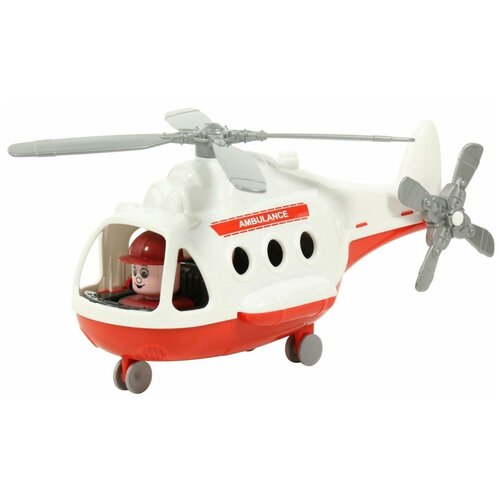 Купить Воздушный транспорт Полесье Вертолёт - скорая помощь «Альфа», в сетке, белый, пластик
