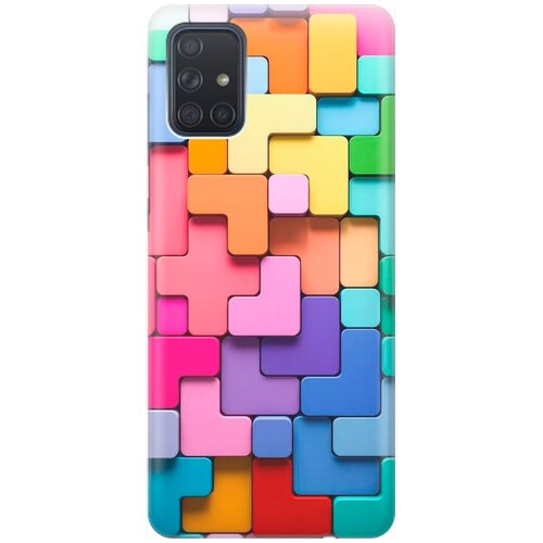 фото Силиконовый чехол на samsung galaxy a71 / самсунг а71 с принтом "паттерн из блоков" gosso