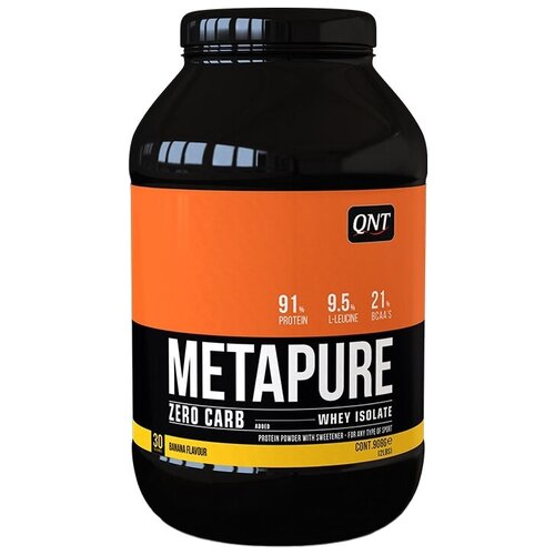 qnt metapure zero carb 480g belgian chocolate изолят сывороточного протеинаметапьюр зеро карб 480гр бельгийский шоколад Протеин QNT Metapure Zero Carb, 908 гр., банан