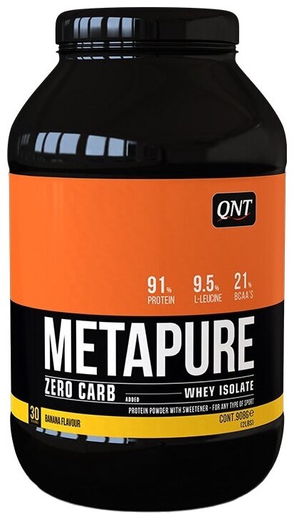 QNT Сывороточный протеин Metapure Zero Carb, вкус «Банан», 908 гр, QNT