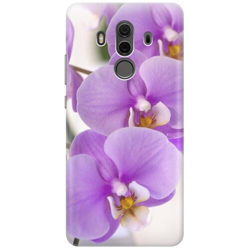 фото Cиликоновый чехол на huawei mate 10 pro / хуавей мейт 10 про с принтом "сиреневые орхидеи" gosso
