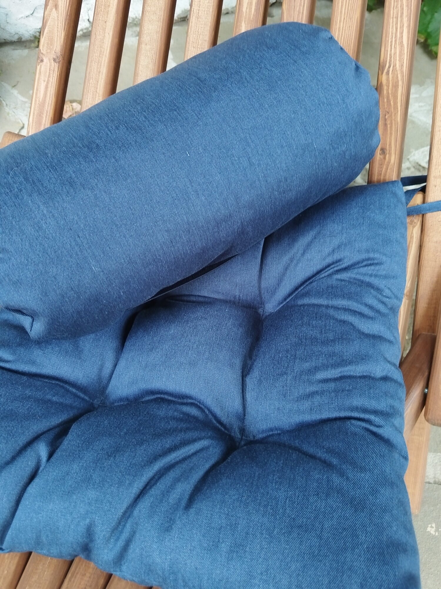 набор подушек (валик + квадрат) для кресла кентукки / шезлонга, 2 шт., цвет джинс - фотография № 6