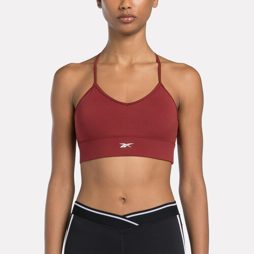 фото Топ спортивный reebok id train tri back bra, размер xl, бордовый