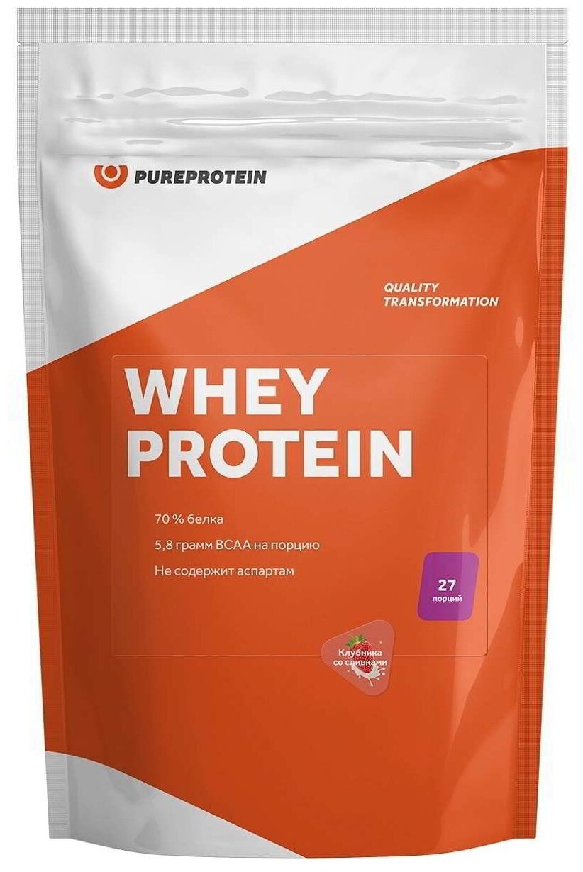 Протеин PURE PROTEIN Whey, порошок, 420гр, клубника со сливками - фото №6