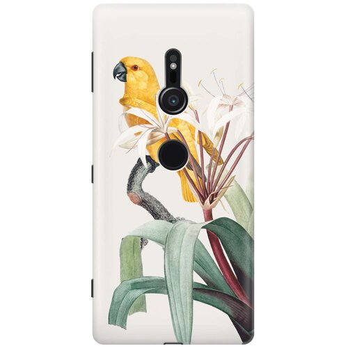 фото Re:pa накладка transparent для sony xperia xz2 с принтом "желтый попугай"