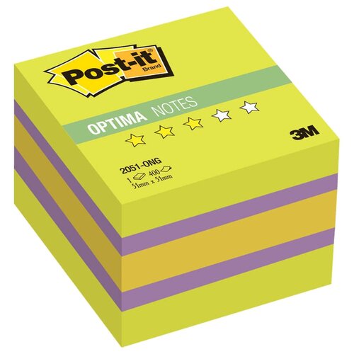 Post-it Блок-кубик Optima, 51х51 мм, 400 штук (2051) 1 шт. весна 70 г/м²