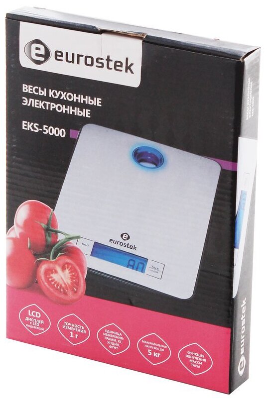 Весы EuroStek ЕКS-5000 5кг ЖК-дисплей с LED-подсветкой кухонные электронные - фотография № 6