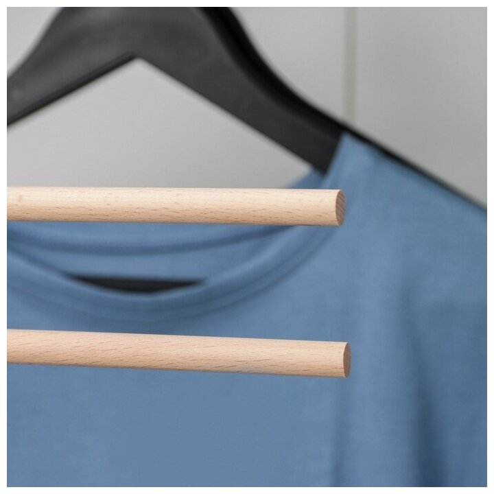 Вешалка для брюк и юбок SAVANNA Wood, 2 перекладины, 36×21,5×1,1 см, цвет чёрный
