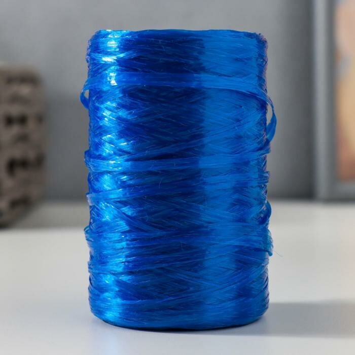 Пряжа Для вязания мочалок 100% полипропилен 400м/100+/-10 гр (синий перламутр), 5 шт.