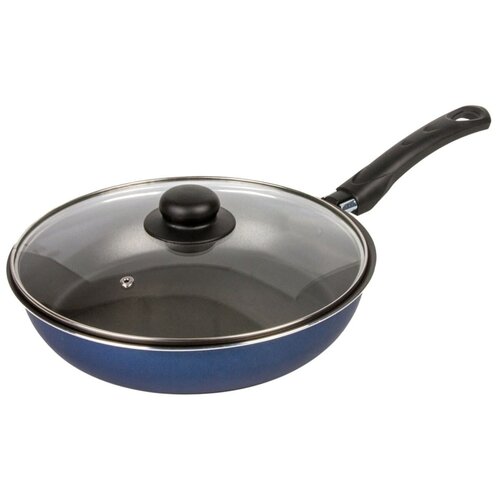 фото Сковорода калитва экономика 67263, 26 см, с крышкой, синий