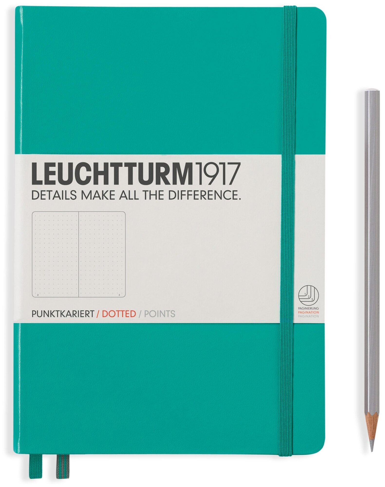 Блокнот Leuchtturm1917 А5 Medium в точку, изумруд (emerald)