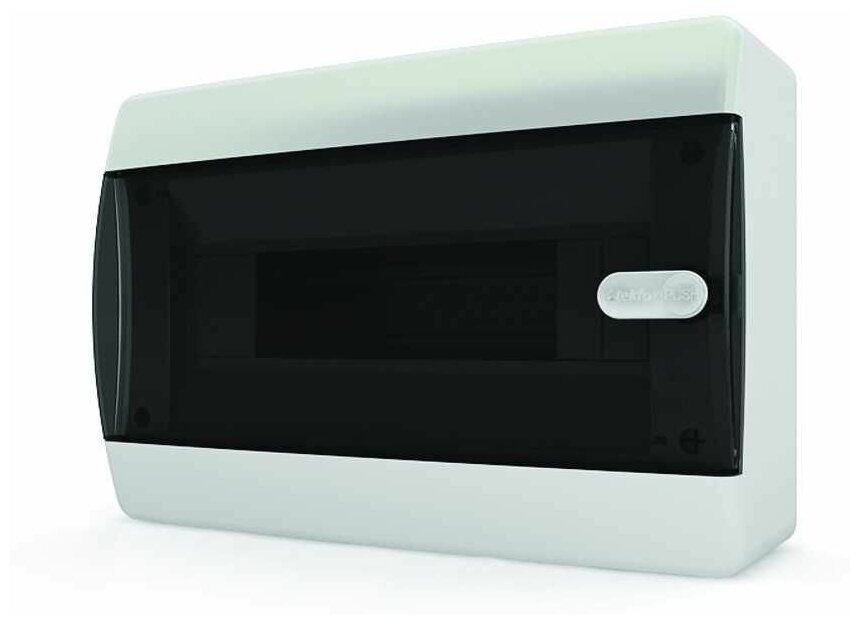 фото Щит навесной Tekfor 12 (1x12) модулей IP41 прозрачная черная дверца CNK 40-12-1 (электрический шкаф)