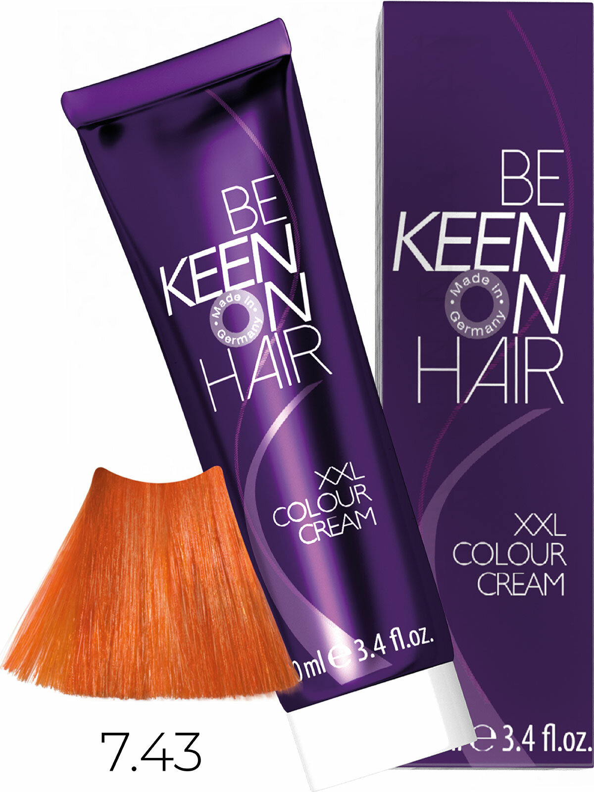 KEEN Крем-краска для волос COLOUR 7.43 Mittelblond Kupfer-Gold/Натуральный медно-золотистый блондин 100 мл