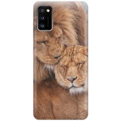 фото Ультратонкий силиконовый чехол-накладка для samsung galaxy a41 с принтом "милые львы" gosso