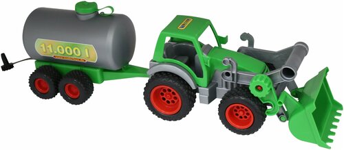 Трактор Wader погрузчик с цистерной Фермер-техник (8794), 57 см, зеленый/серый