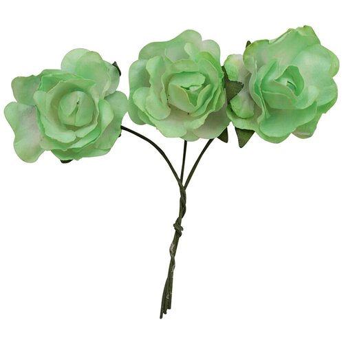 фото Mh3-2188 набор декоративных цветов d=3*1,5см, 12шт, астра (e05 светло-зеленый) astra & craft