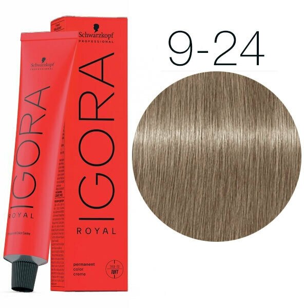 Schwarzkopf Professional Igora Royal - Шварцкопф Игора Роял Стойкая крем-краска для волос, 60 мл - Роял 9-24 Блондин пепельный бежевый