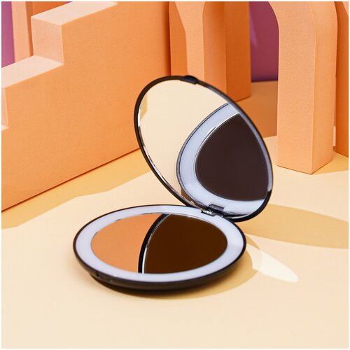 Зеркало косметическое с увеличением для макияжа складное,карманное круглое с LED подсветкой,LED Cosmetic Mirror