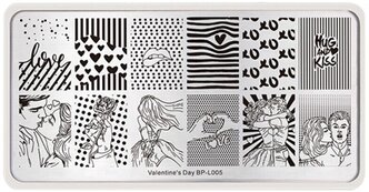 Трафарет Born Pretty Valentine's day L005 12 х 6 см серебристый