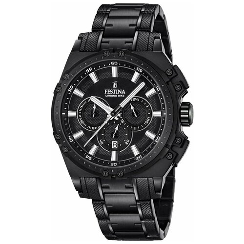 Наручные часы FESTINA, черный наручные часы festina timeless chrono наручные часы festina timeless chrono 20560 мужские кварцевые секундомер хронограф водонепроницаемые золотой белый