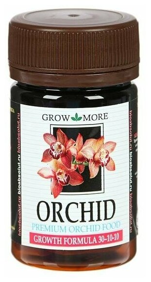 Удобрение для Орхидей Grow More Orchid Премиум 30-10-10 (красный), 25 г - фотография № 1