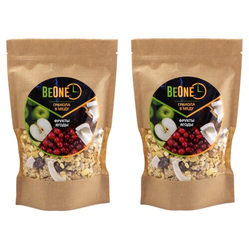 фото Набор гранола с фруктами и ягодами в меду "beone" 2штх250гр. мюсли запеченные.