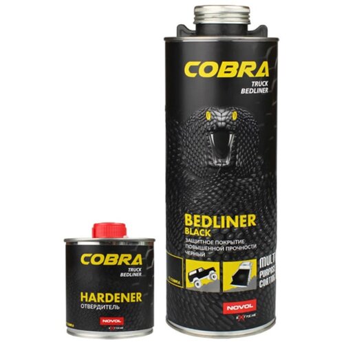 Защитное покрытие повышенной прочности Novol COBRA TRUCK BEDLINER чёрное 0,6л.+0,2л. отвердитель