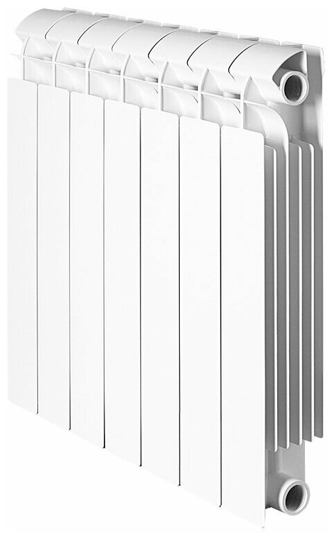 Биметаллический радиатор Global Style Plus 500, 10 секций, боковое подключение, цвет белый Ral 9010