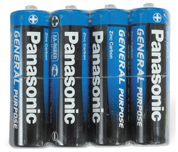 Батарейка солевая Panasonic General Purpose, AA, R6-4S, 1.5В, спайка, 4 шт. - фотография № 1