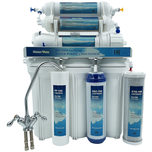 Система обратного осмоса NatureWater RO50-NP36 (35М) с минерализатором для питьевой воды производительность 200 литров в сутки система обратного осмоса naturewater фильтр для воды
